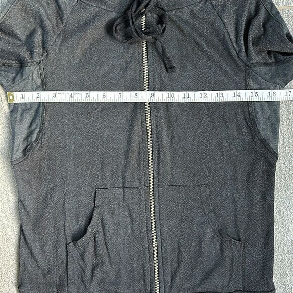 NWT REVOLVE Michael Lauren Full Zip Grey Snake Print Hoodie Pockets Thumbholes S - Picture 7 of 16